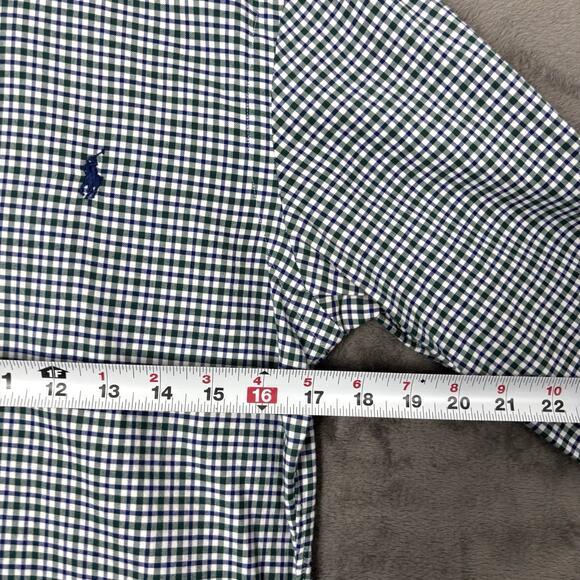 Polo Ralph Lauren Men's Small Slim Fit Green White Gingham Check S/P Button Down - Picture 6 of 8